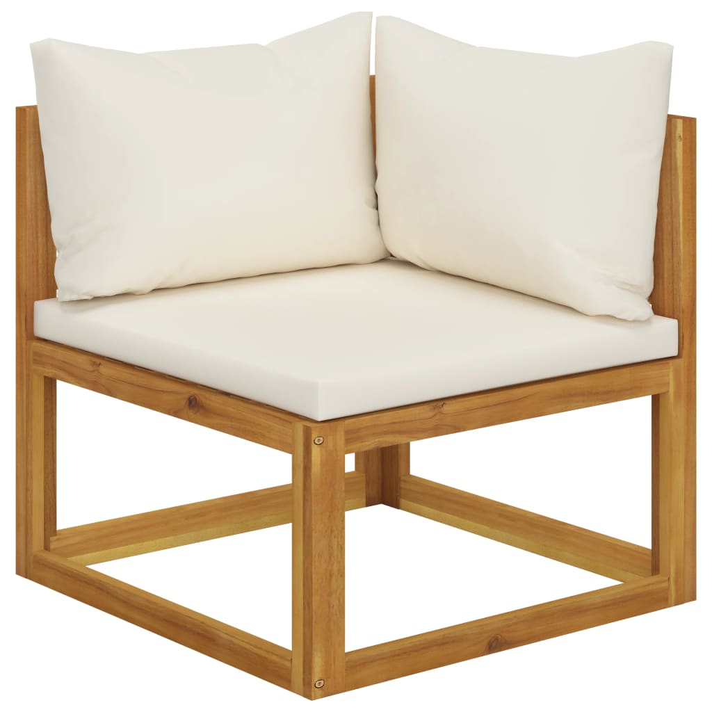 vidaXL 12-tlg. Garten-Lounge-Set mit Auflagen Creme Massivholz Akazie