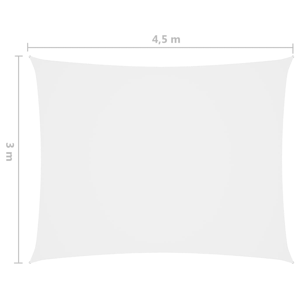 vidaXL Sonnensegel Oxford-Gewebe Rechteckig 3x4,5 m Weiß