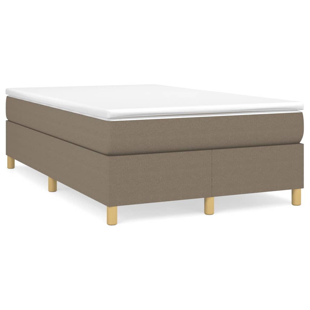 vidaXL Boxspringbett mit Matratze Taupe 120x200 cm Stoff