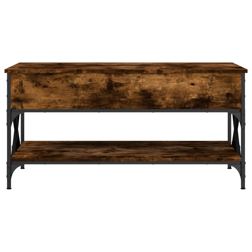 vidaXL Couchtisch Räuchereiche 100x50x50 cm Holzwerkstoff und Metall