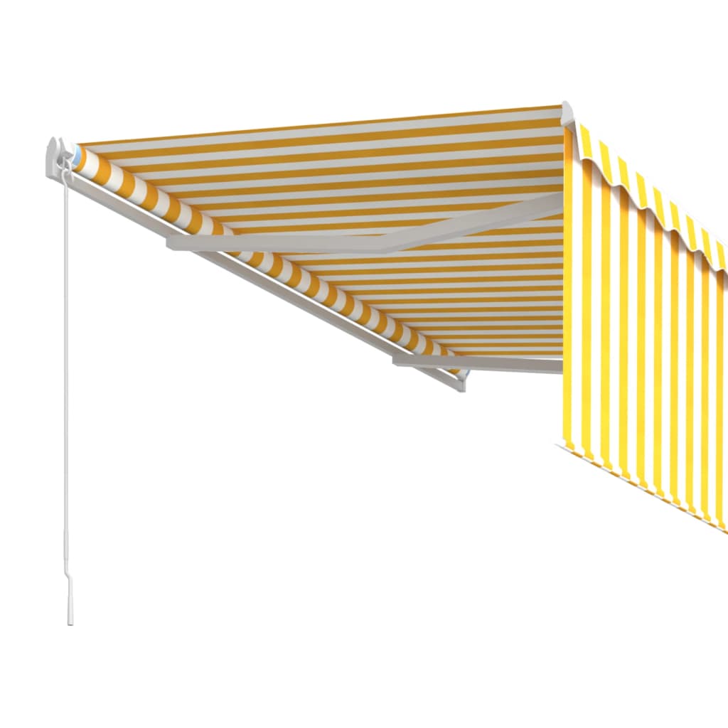 vidaXL Markise Manuell Einziehbar mit Rollo 3x2,5 m Gelb und Weiß