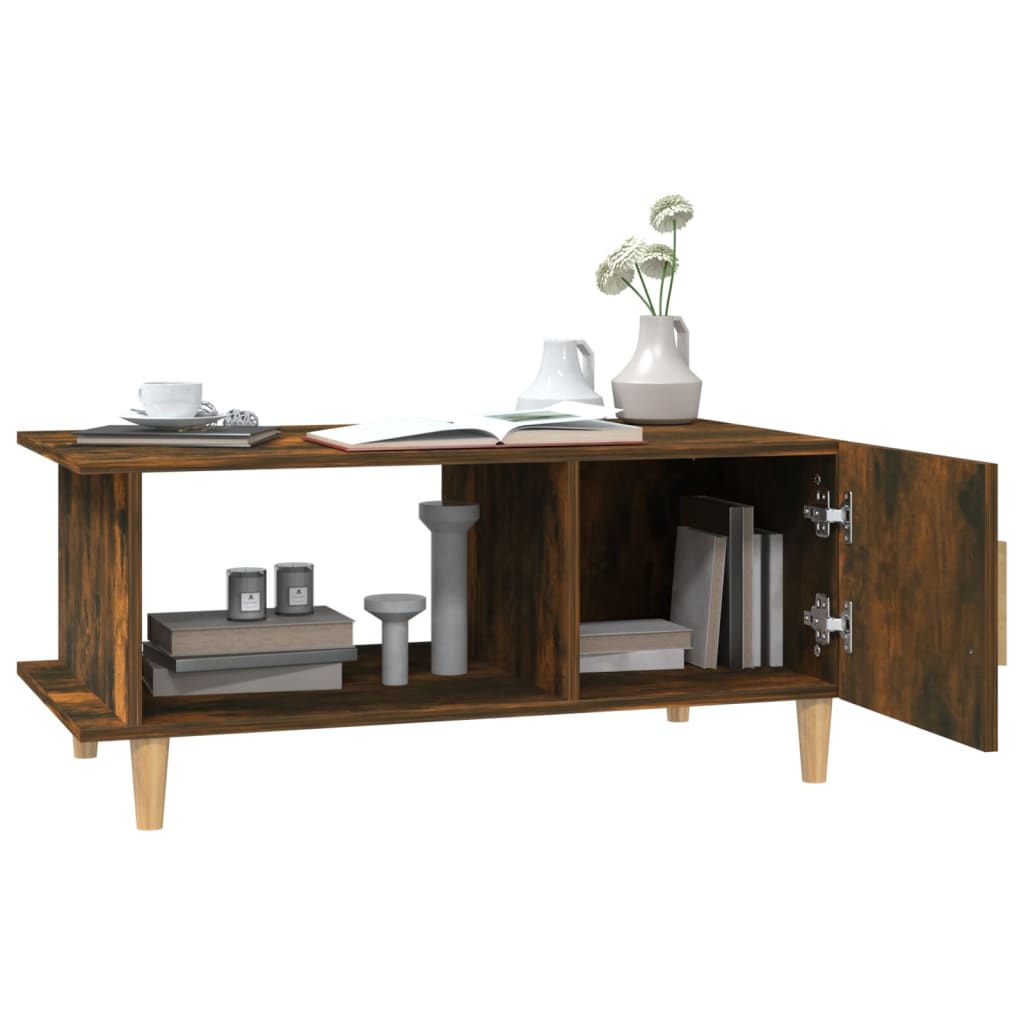 vidaXL Couchtisch Räuchereiche 90x50x40 cm Holzwerkstoff