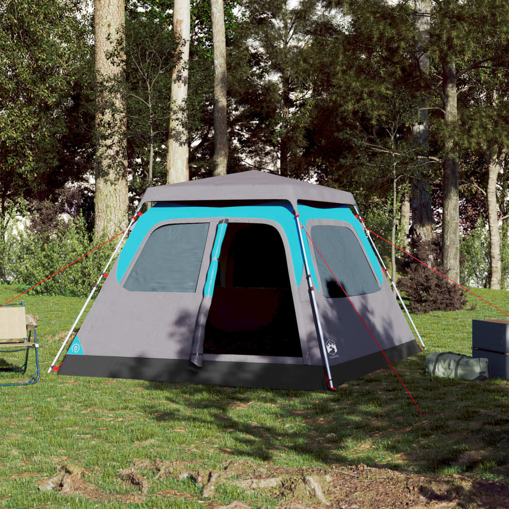 vidaXL Kuppel-Campingzelt 4 Personen Blau Quick Release