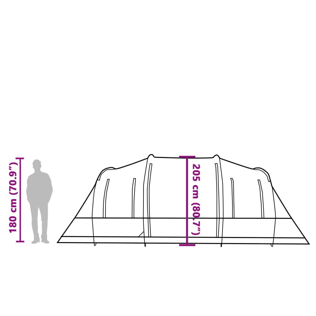 vidaXL Tunnel-Familienzelt 6 Personen Camouflage Wasserdicht