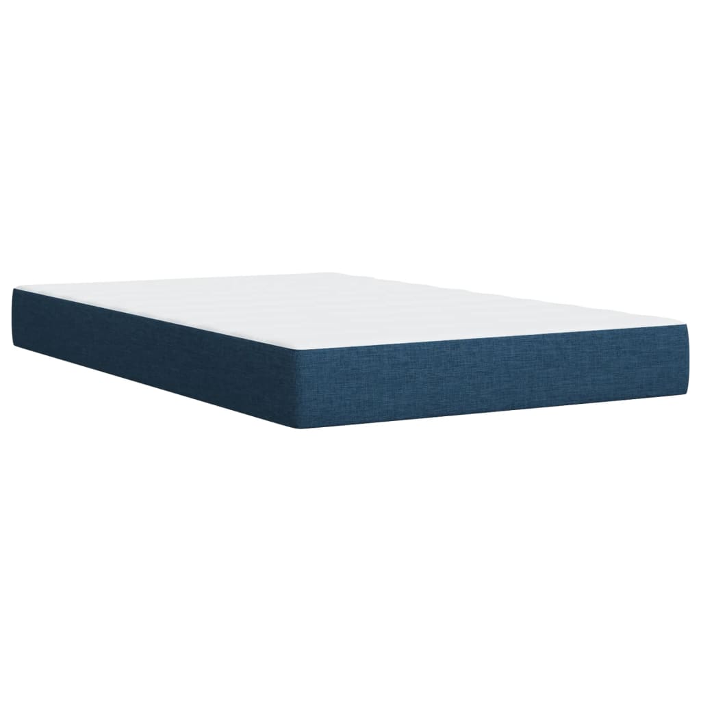 vidaXL Boxspringbett mit Matratze Blau 120x200 cm Stoff