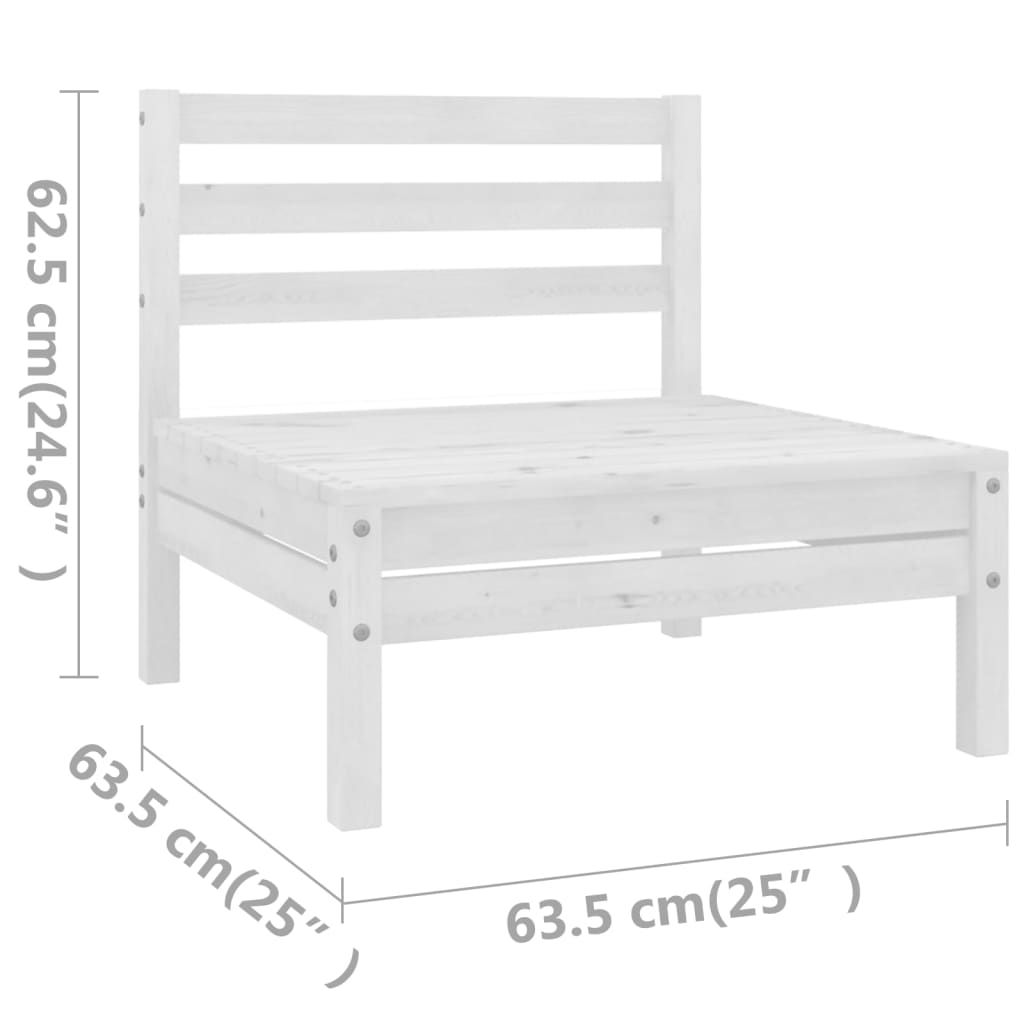 vidaXL 5-tlg. Garten-Lounge-Set Massivholz Kiefer Weiß