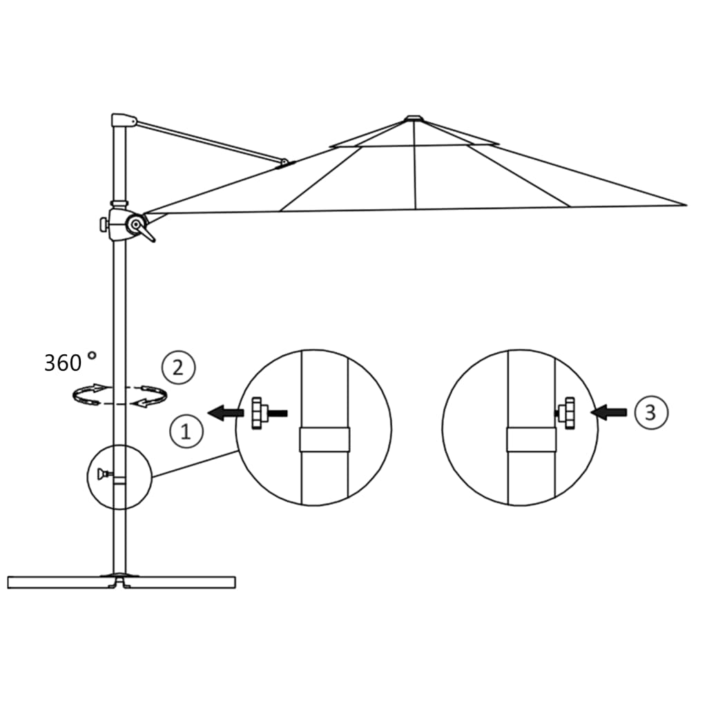 vidaXL Ampelschirm mit Stahl-Mast 250x250 cm Anthrazit