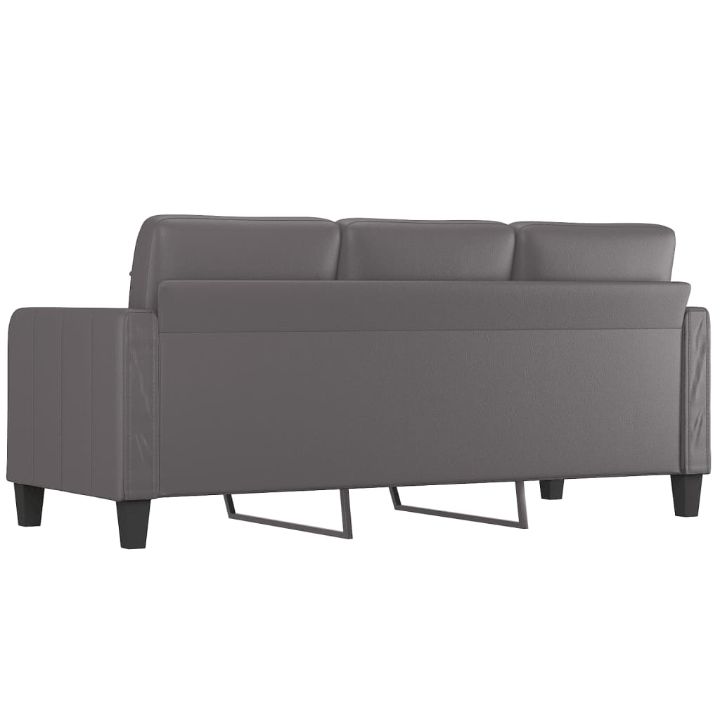vidaXL 3-Sitzer-Sofa Grau 180 cm Kunstleder