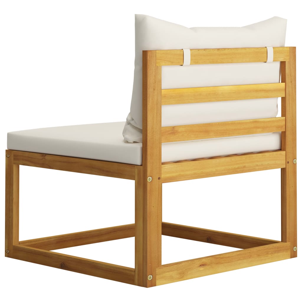 vidaXL 12-tlg. Garten-Lounge-Set mit Auflagen Creme Massivholz Akazie