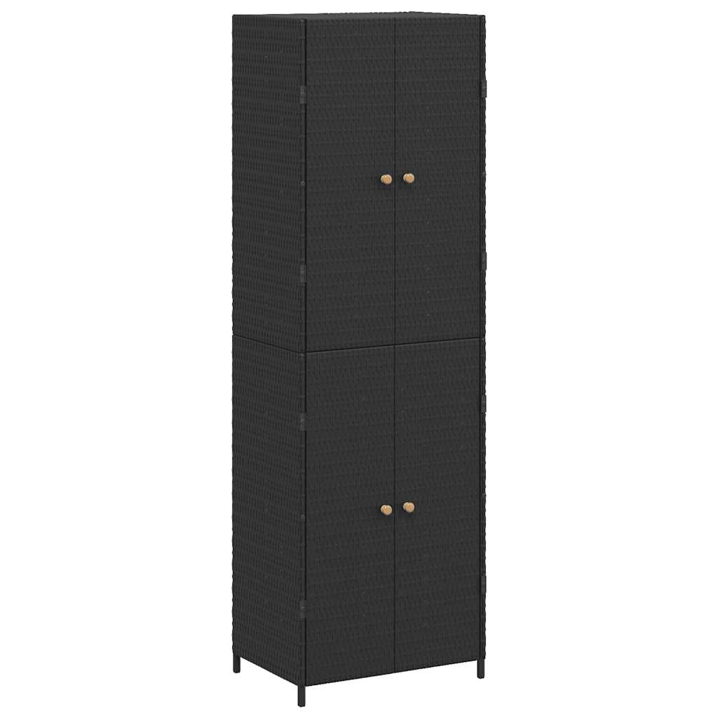 vidaXL Gartenschrank Schwarz 59x40x180 cm Poly Rattan im vidaXL | vidaXL.ch