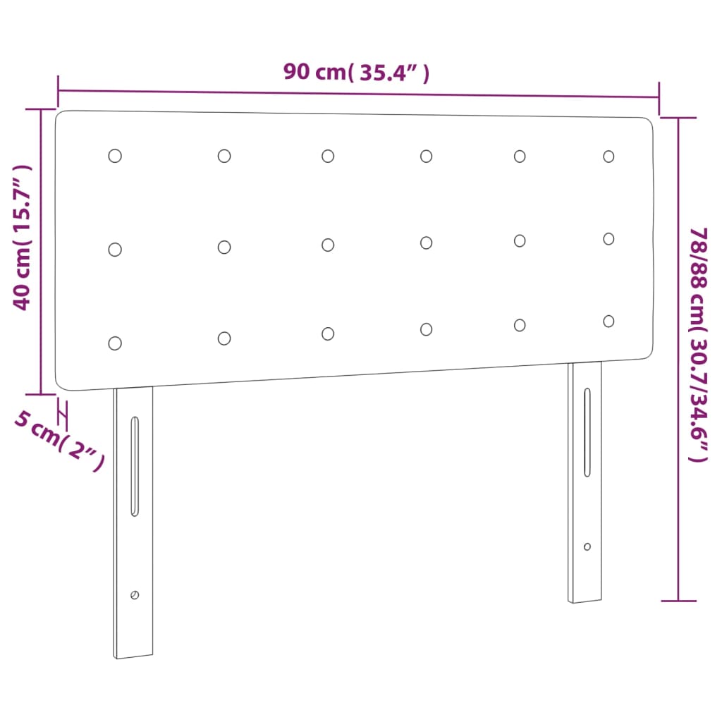 vidaXL LED Kopfteil Braun 90x5x78/88 cm Kunstleder