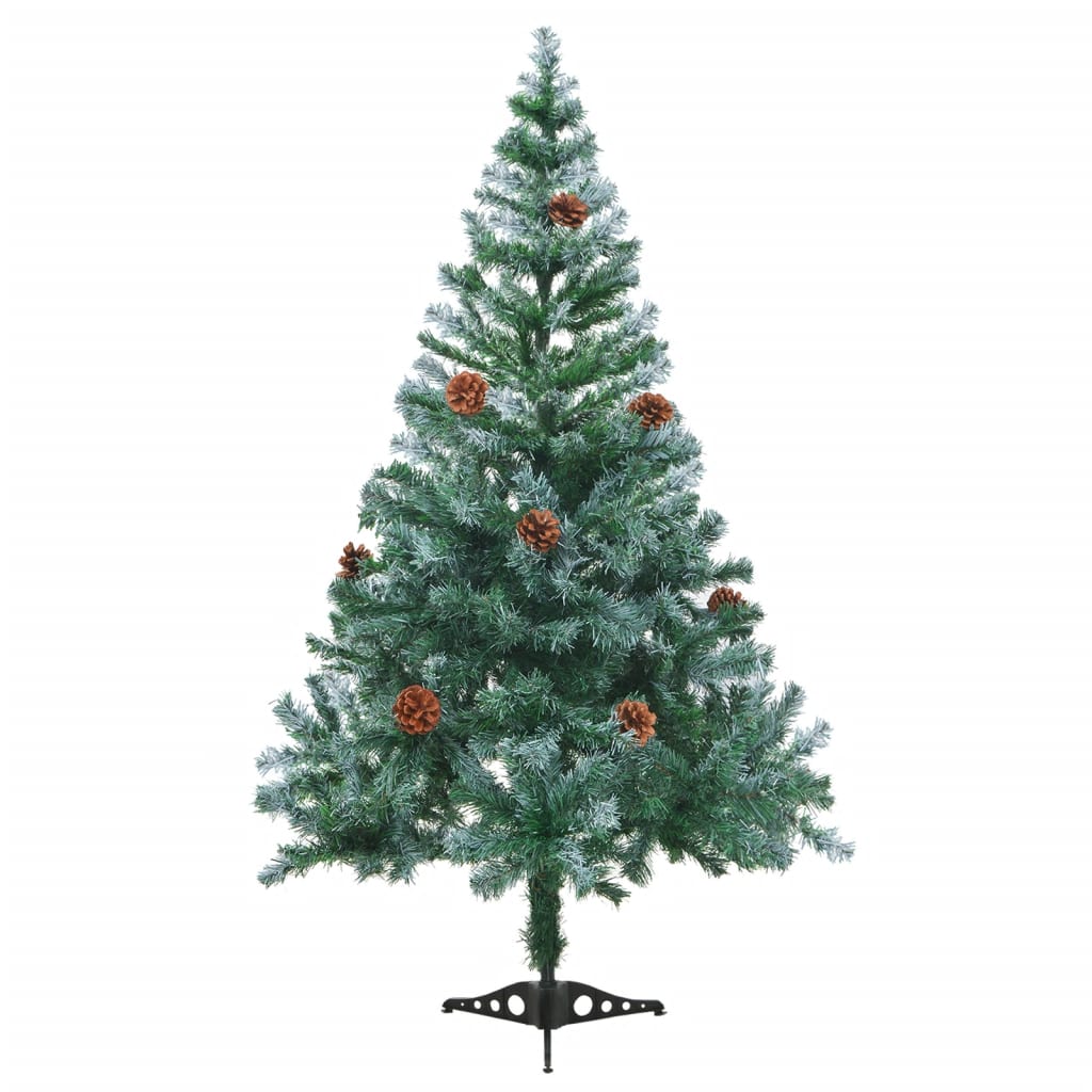 vidaXL Künstlicher Weihnachtsbaum mit Tannenzapfen gefrostet 150 cm