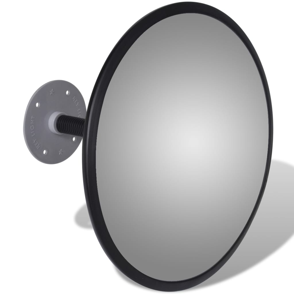 Mogou Verkehrsspiegel, Ausfahrt Spiegel, Konvexer Spiegel, Spiegel Ausfahrt, Traffic Mirror, Einparkhilfe Garage, Konvex PC-Kunststoff Schwarz 30 cm Outdoor