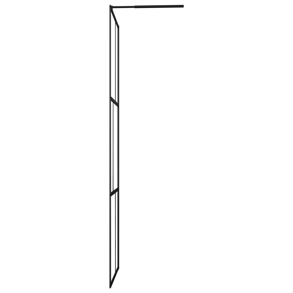vidaXL Duschwand für Begehbare Duschen mit Hartglas Schwarz 80x195 cm