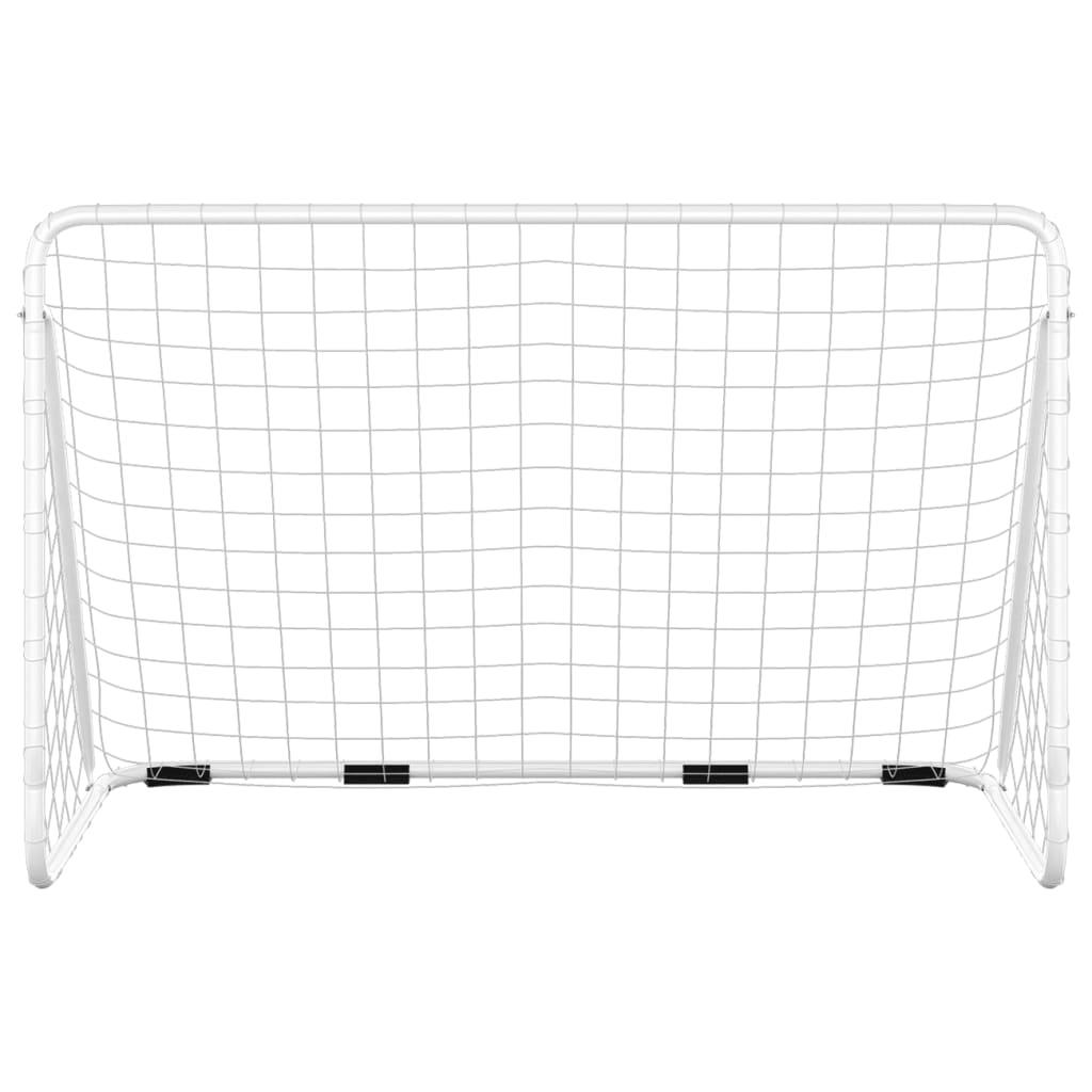 vidaXL Fußballtor mit Netz Weiß 180x90x120 cm Stahl