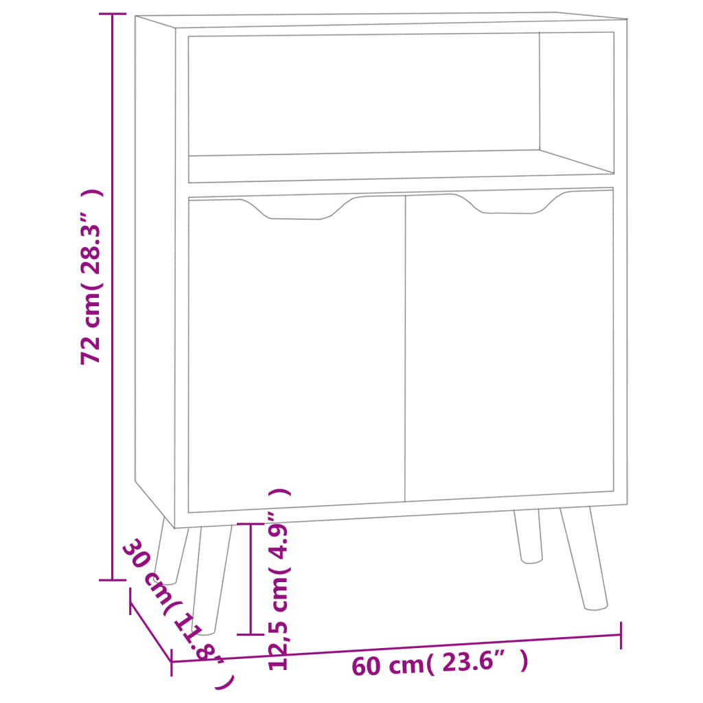vidaXL Sideboard Sonoma-Eiche 60x30x72 cm Holzwerkstoff