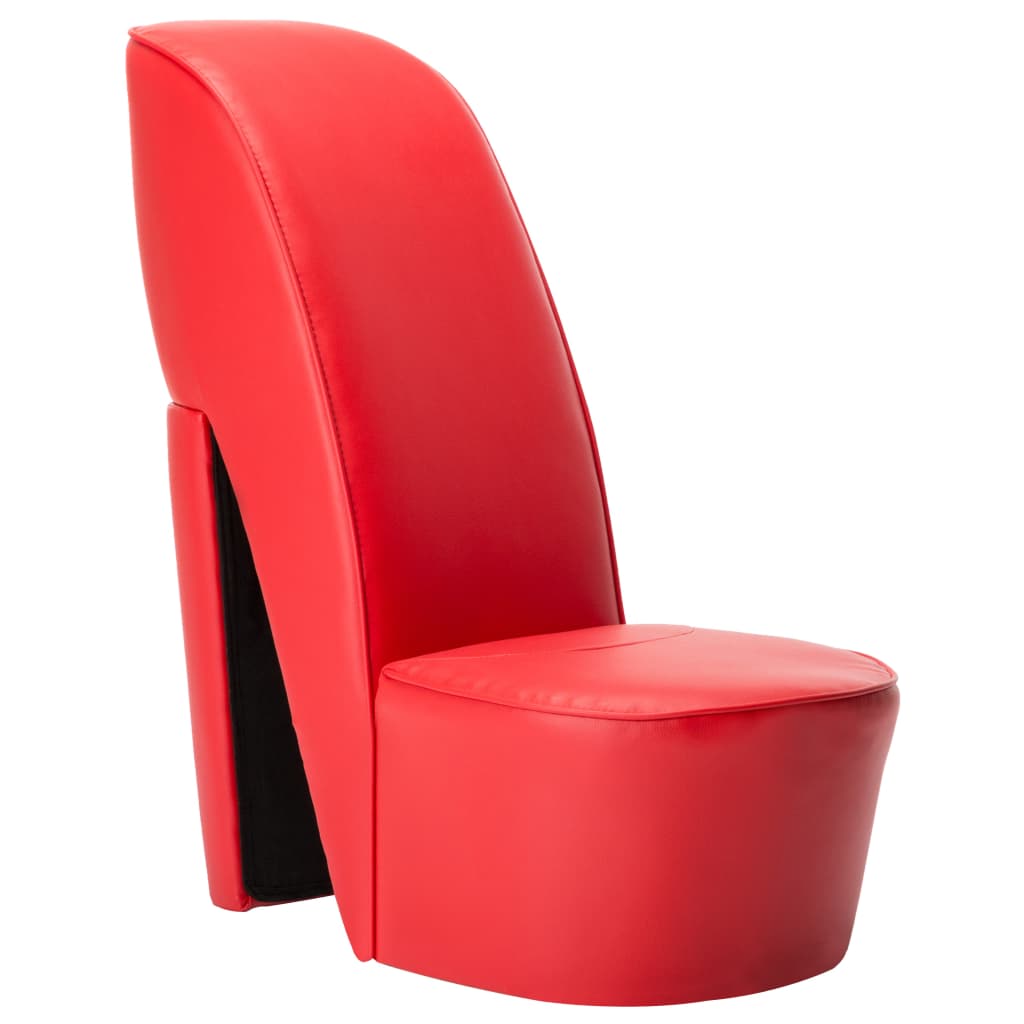 vidaXL Stuhl in Stöckelschuh-Form Rot Kunstleder