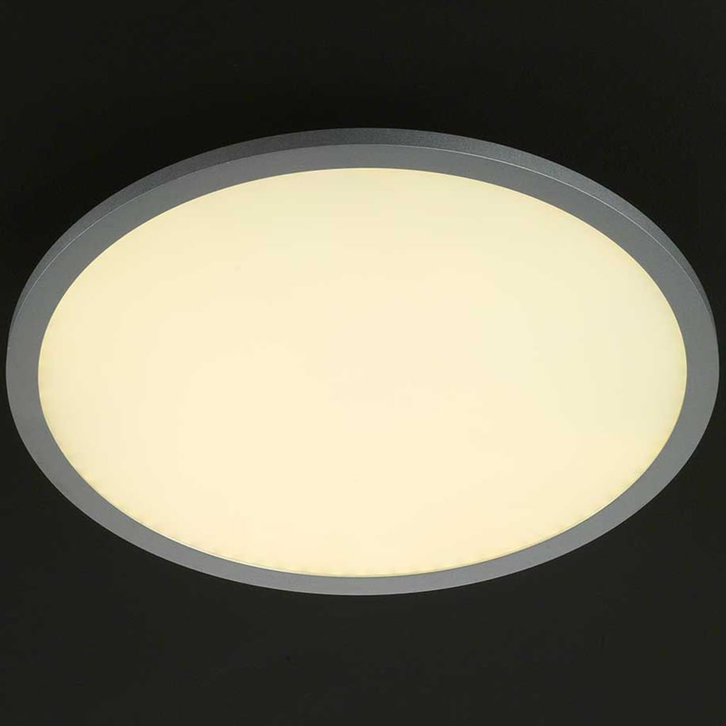 Wofi LED-Deckenleuchte mit RGB Linox 40x5 cm Silbern