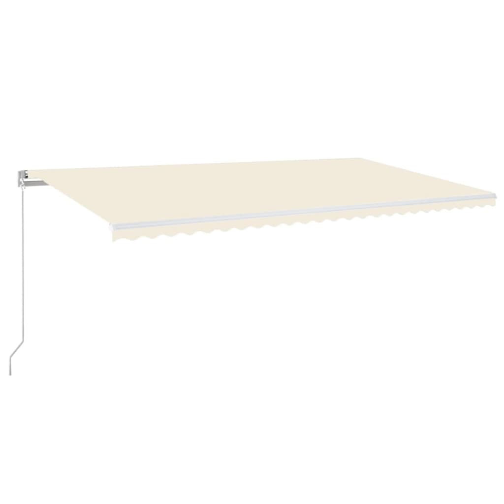 vidaXL Markise Manuell Einziehbar mit LED 600x300 cm Creme