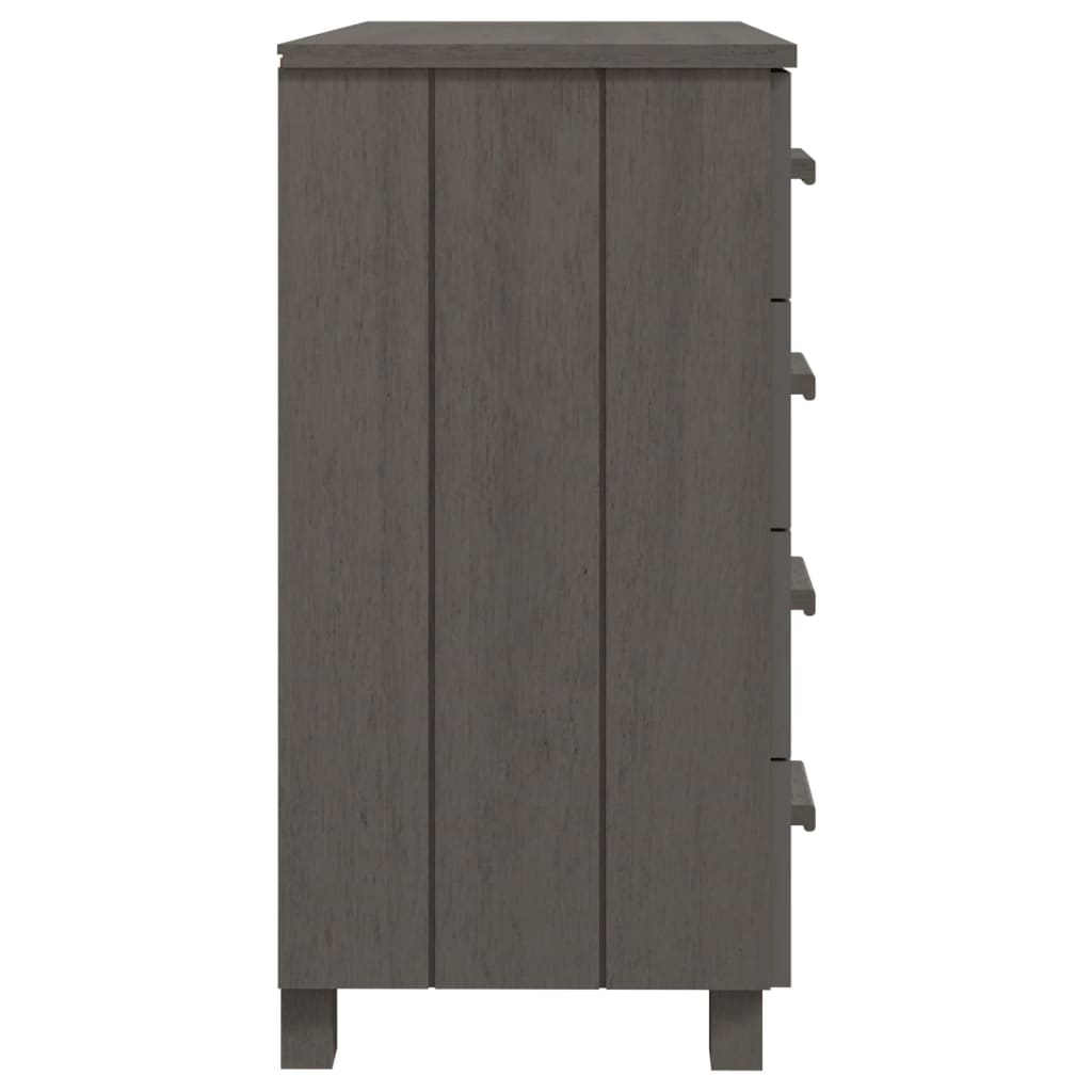 vidaXL Sideboard HAMAR Hellgrau 79x40x80 cm Massivholz Kiefer