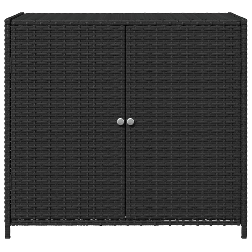 vidaXL Gartenschrank Schwarz 83x45x76 cm Poly Rattan