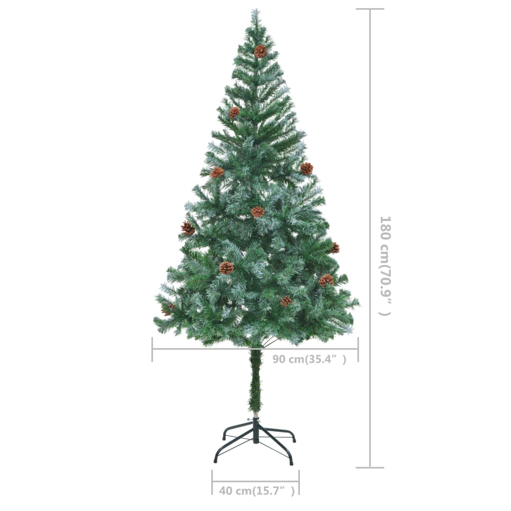 vidaXL Künstlicher Weihnachtsbaum mit Tannenzapfen 180 cm