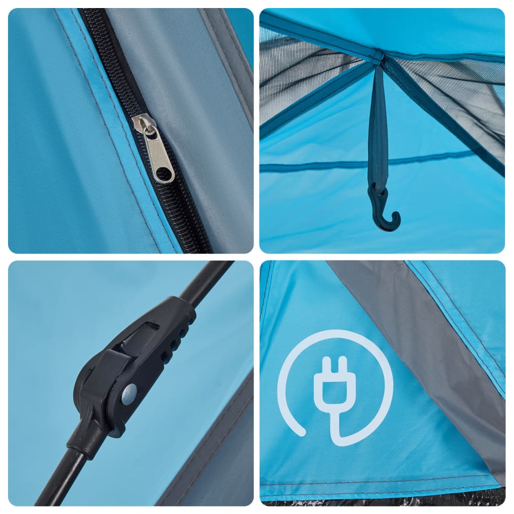 vidaXL Kuppel-Campingzelt 5 Personen Blau Quick Release