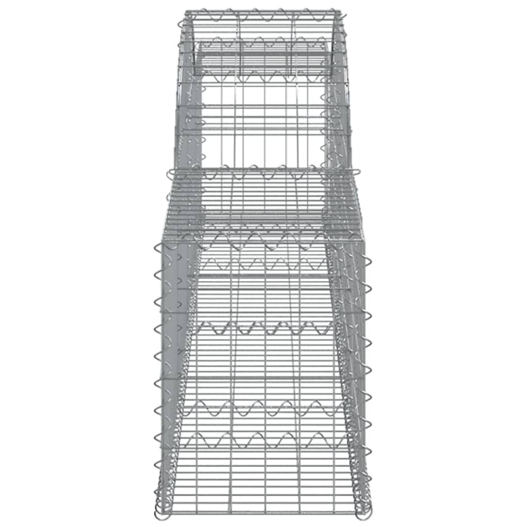 vidaXL Gabionen mit Hochbogen 12 Stk. 300x30x40/60 cm Verzinktes Eisen