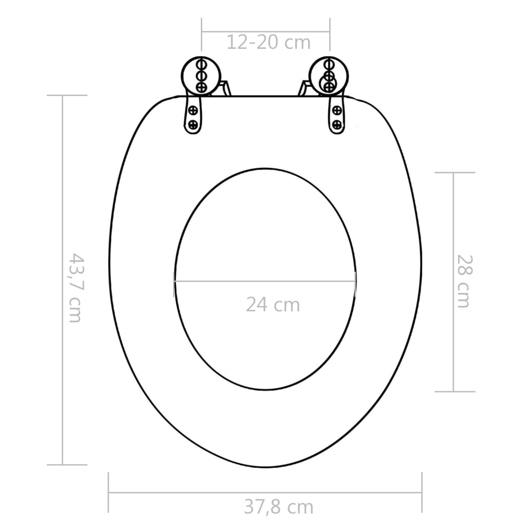 vidaXL Toilettensitz mit Soft-Close-Deckel MDF Porzellan-Design