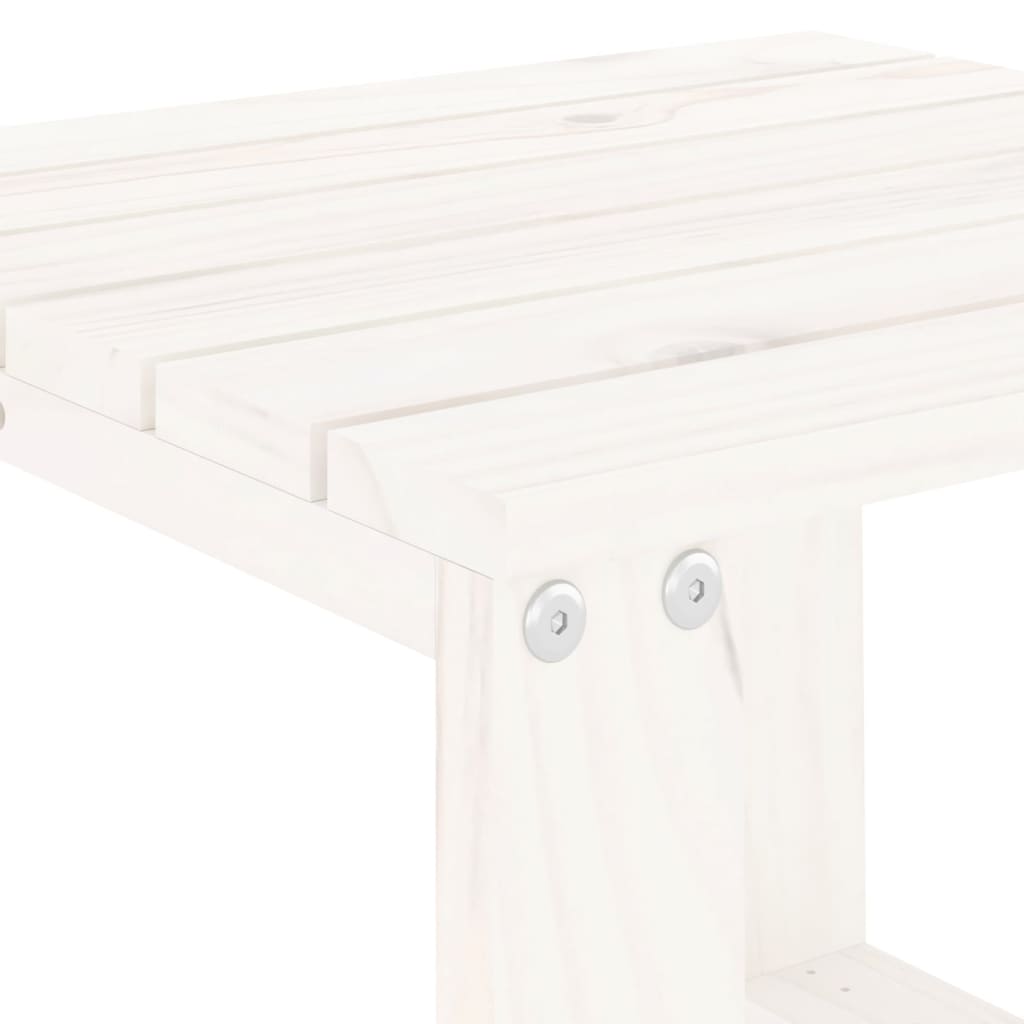 vidaXL Sonnenliegen 2 Stk. mit Tisch Weiß Massivholz Kiefer