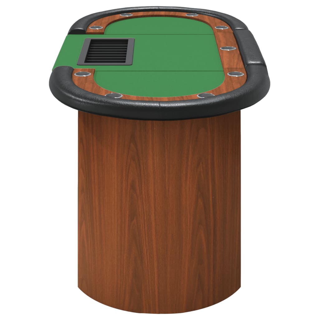 vidaXL Pokertisch Klappbar 10 Spieler mit Chipablage Grün 160x80x75 cm