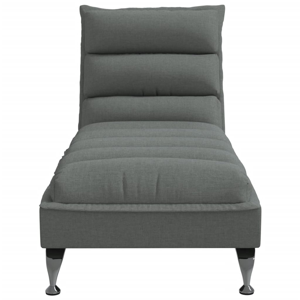 vidaXL Chaiselongue mit Kissen Dunkelgrau Stoff