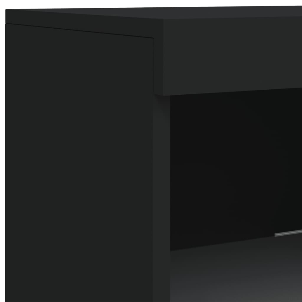 vidaXL Sideboard mit LED-Leuchten Schwarz 41x37x100 cm