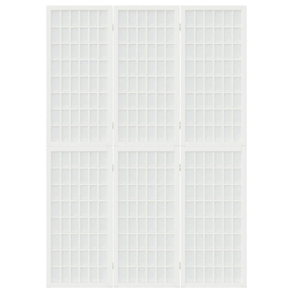 vidaXL 3-tlg. Paravent Japanischer Stil Faltbar 120x170 cm Weiß