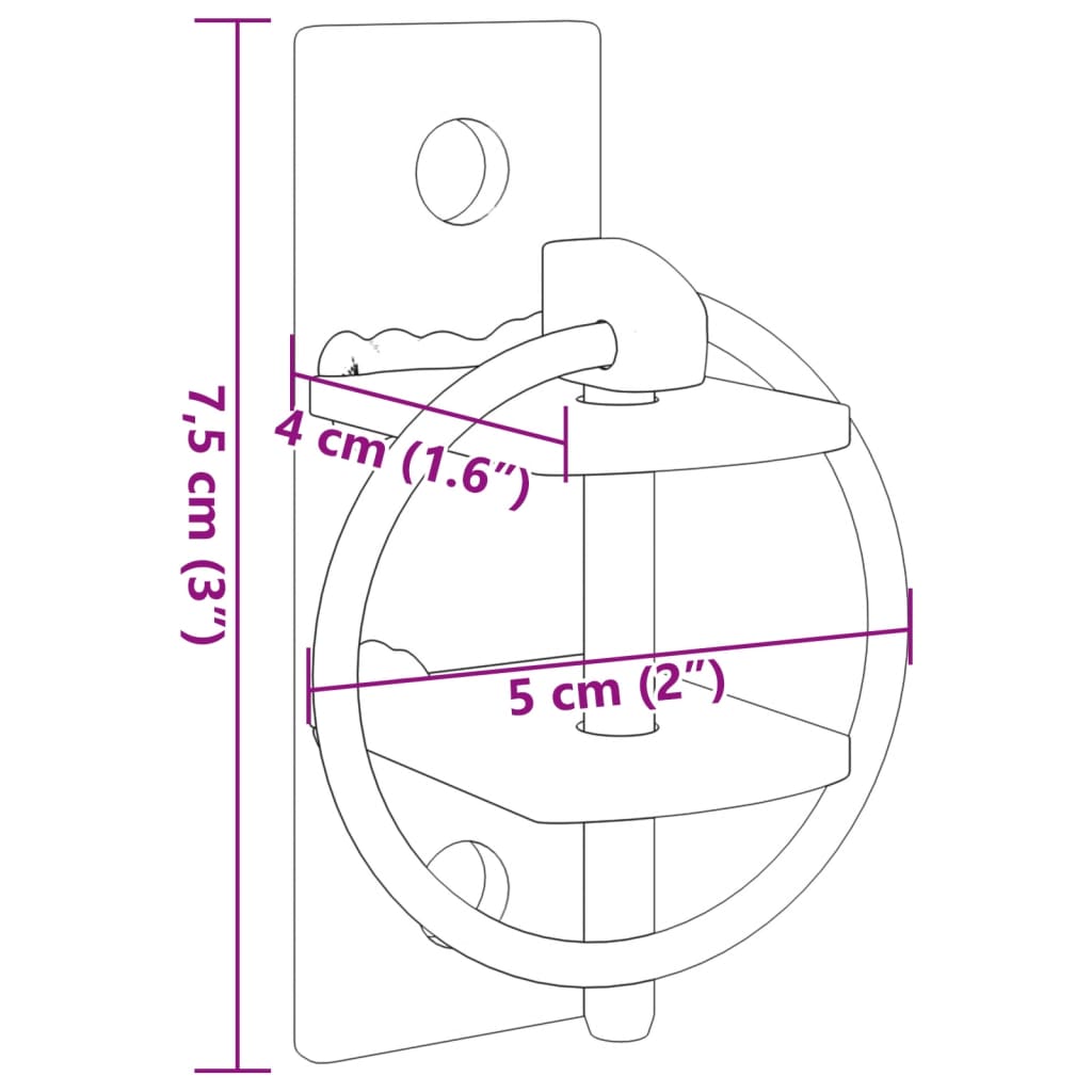 vidaXL Eimerhaken 3 Stk. Wandmontage Silbern und Braun Stahl