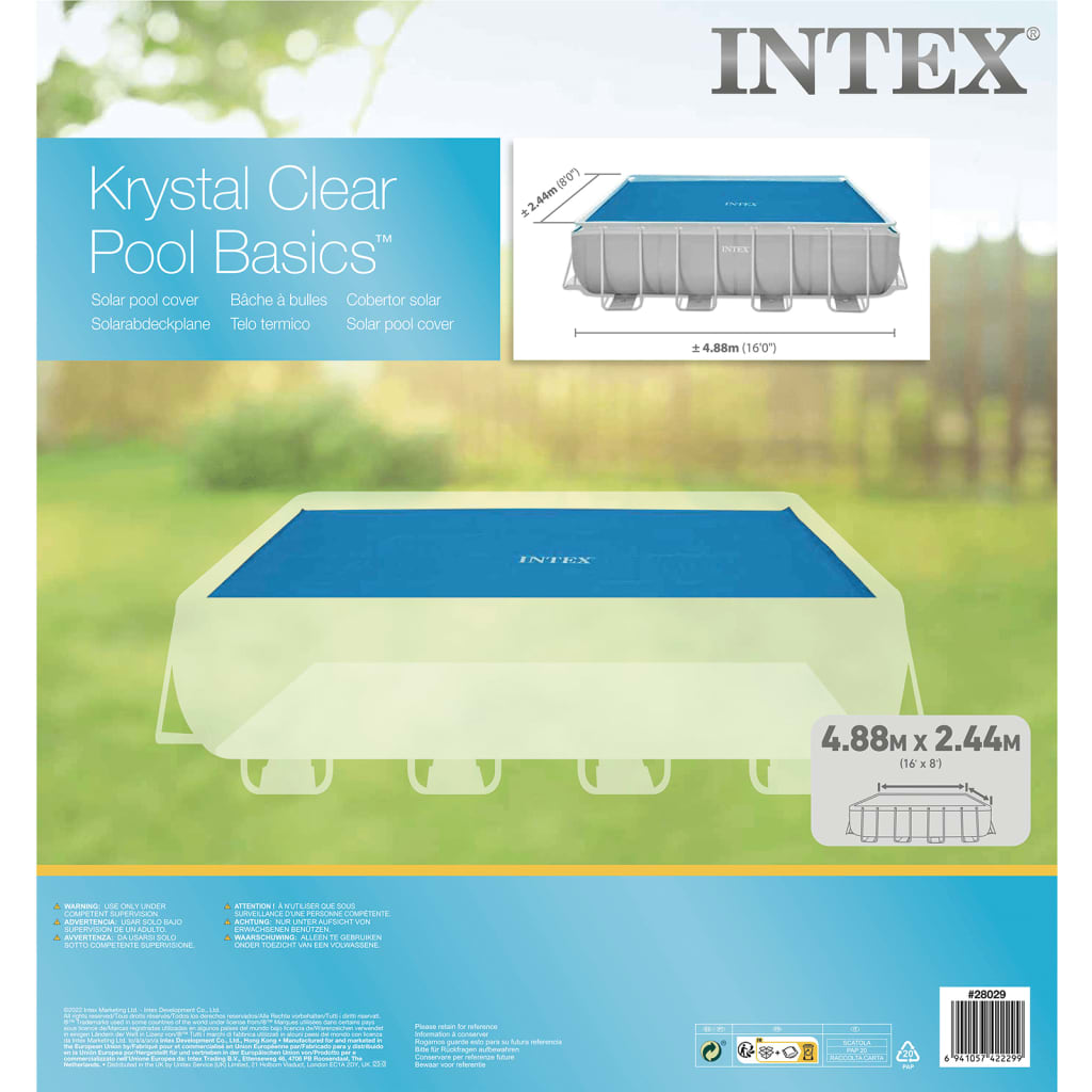 Intex Pool-Solarplane Blau 476x234 cm Polyethylen