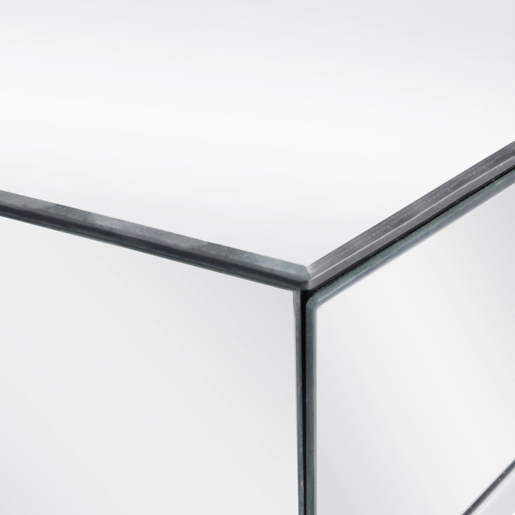 vidaXL Verspiegelter Konsolentisch aus Stahl und Glas 107x33x77 cm