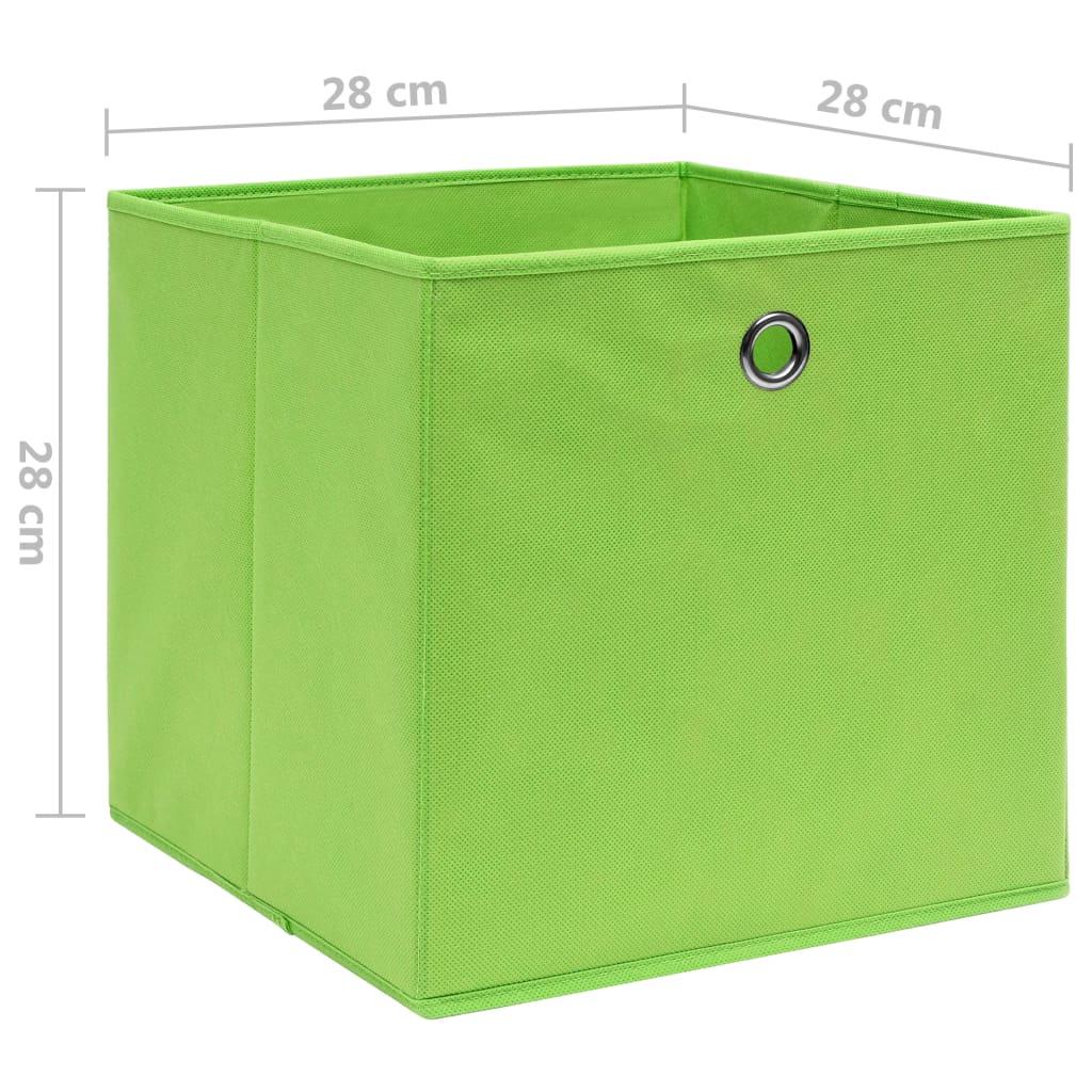 vidaXL Aufbewahrungsboxen 4 Stk. Vliesstoff 28x28x28 cm Grün
