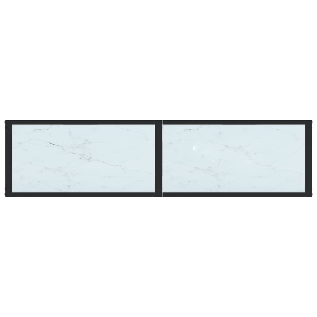 vidaXL Konsolentisch Weiß Marmor-Optik 140x35x75,5 cm Hartglas