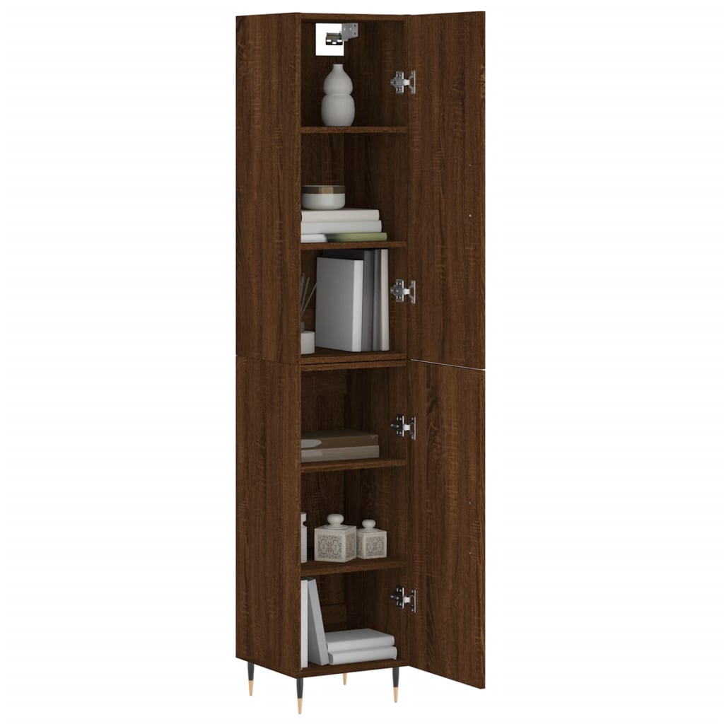 vidaXL Highboard Braun Eichen-Optik 34,5x34x180 cm Holzwerkstoff