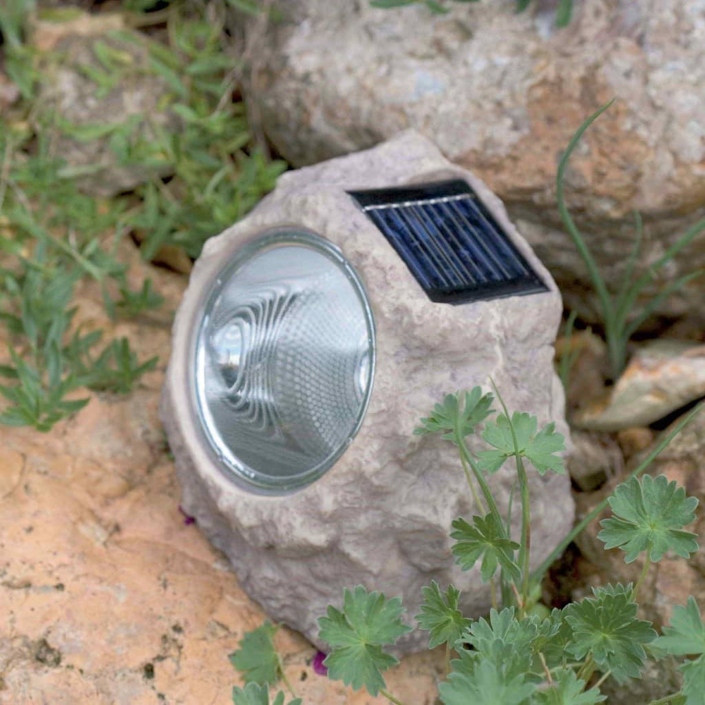 Luxform Solar LED-Gartenleuchten Andes 3 Stk. Steinförmig
