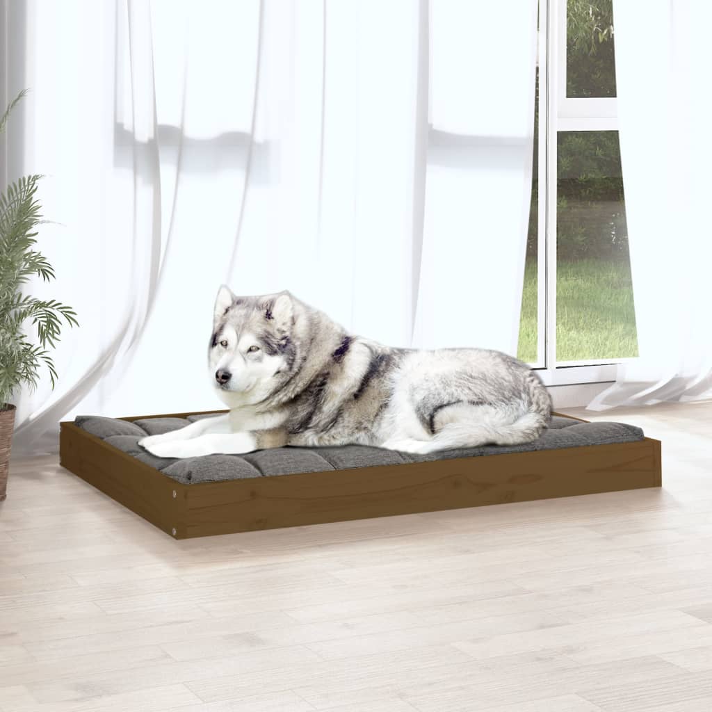 vidaXL Hundebett Honigbraun 101,5x74x9 cm Massivholz Kiefer