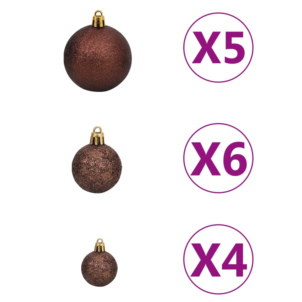 vidaXL Künstlicher Eck-Weihnachtsbaum LEDs & Kugeln Grün 180 cm PVC