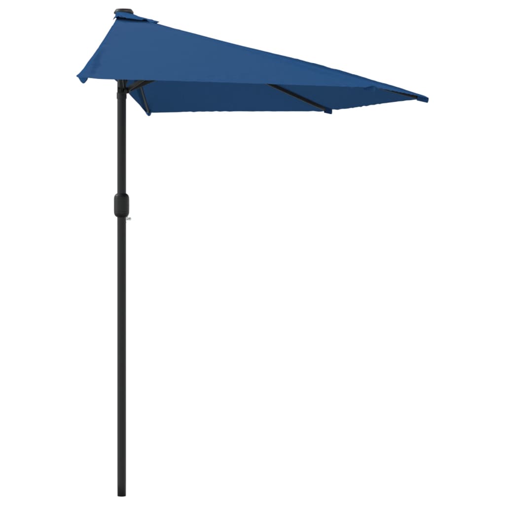 vidaXL Balkon-Sonnenschirm Alu-Mast Blau 270x144x222cm Halbrund