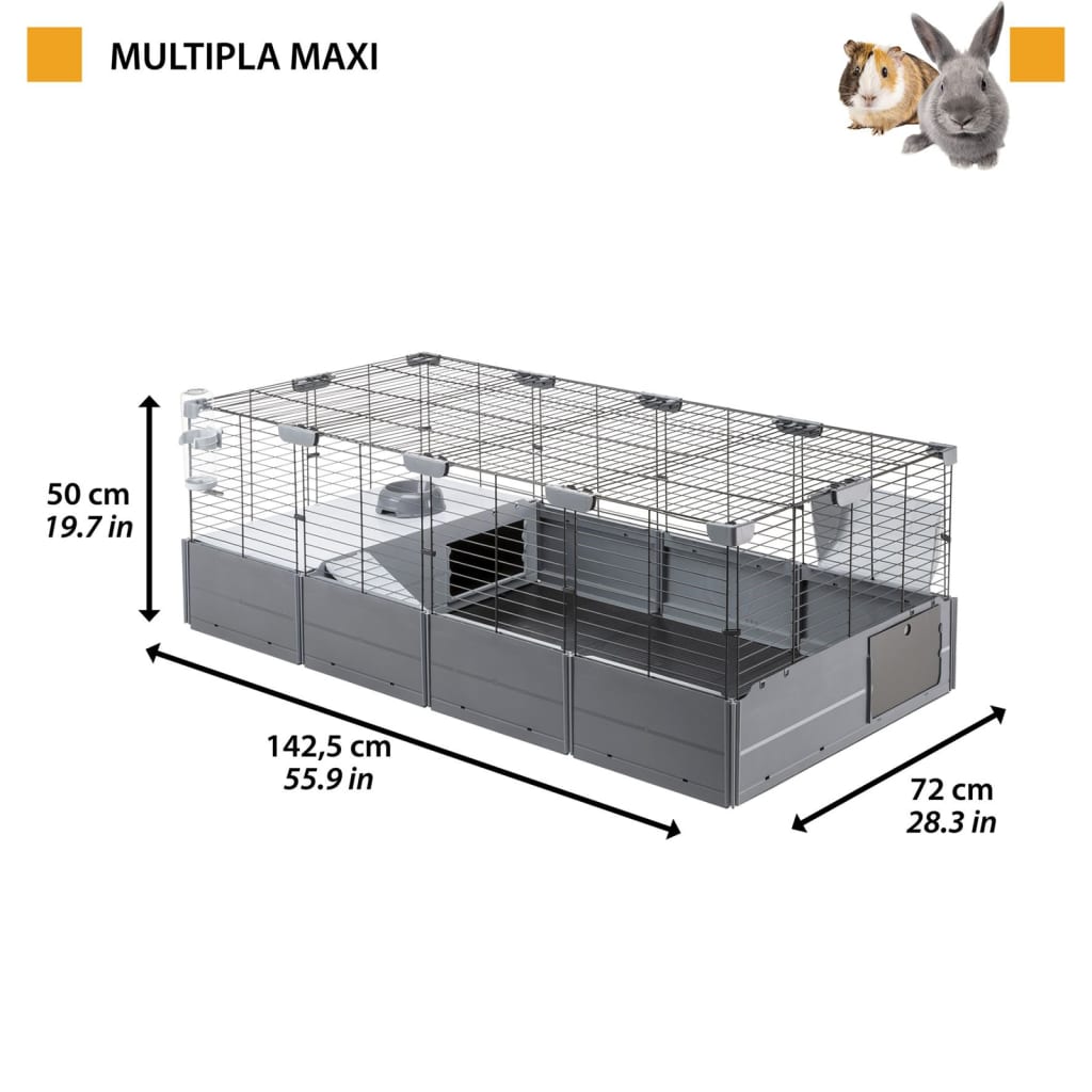 Ferplast Kaninchenkäfig Multipla Maxi 142,5x72x50 cm Schwarz