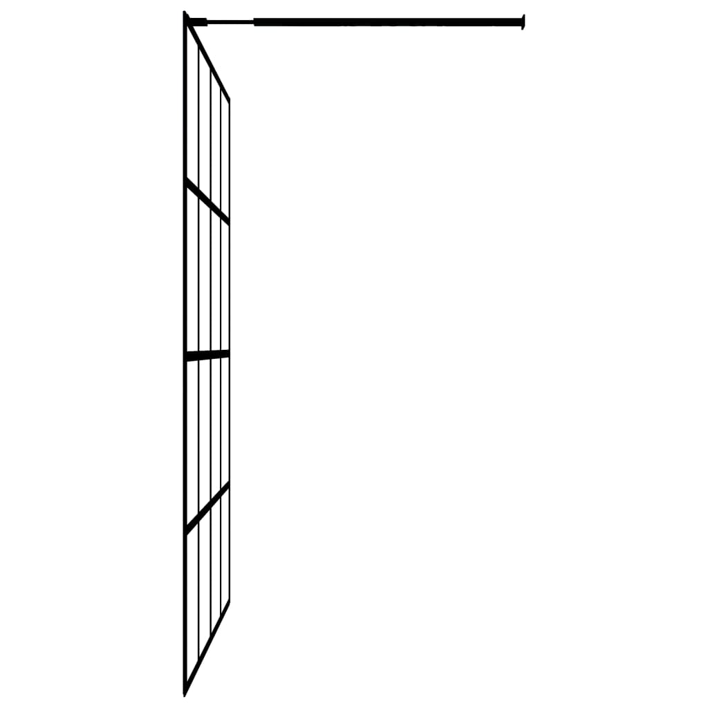 vidaXL Duschwand mit Ablage für Walk-In-Dusche Schwarz 90x195 cm ESG