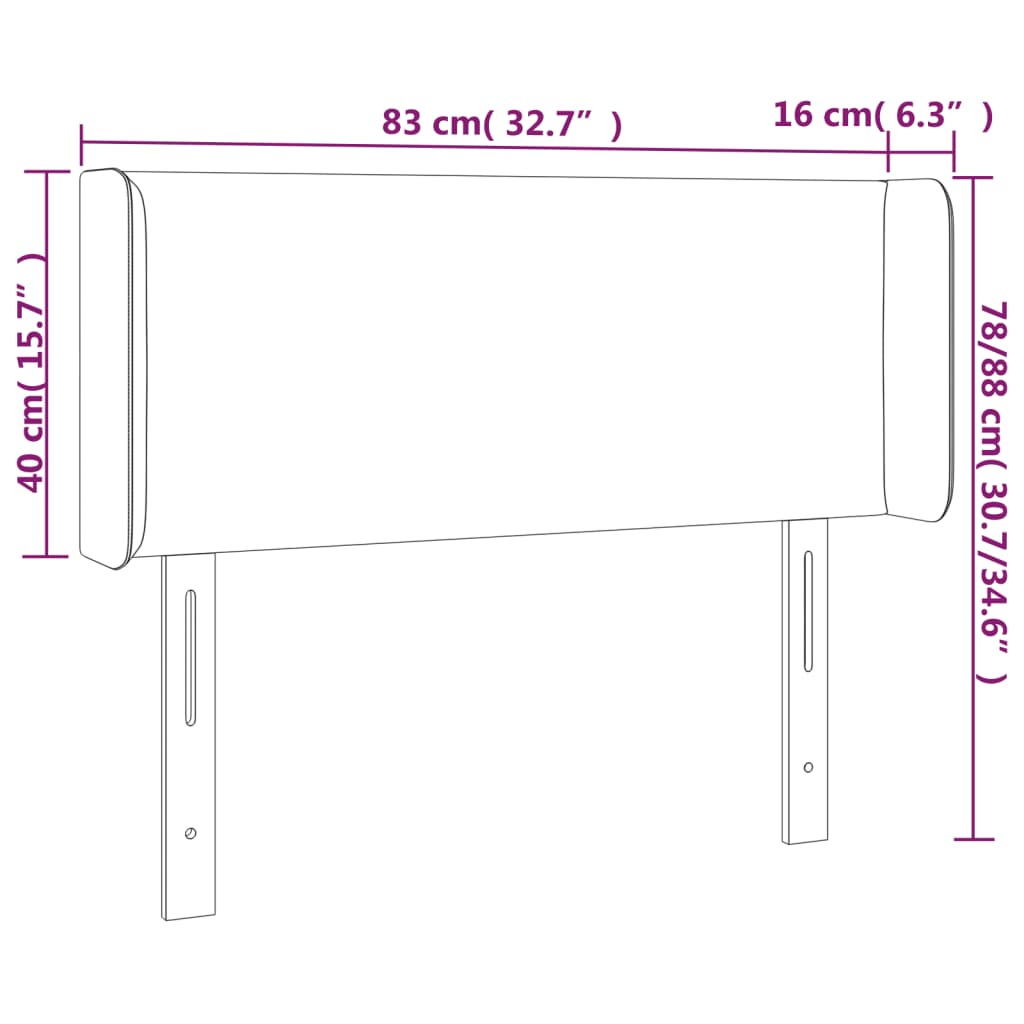 vidaXL Kopfteil mit Ohren Cappuccino-Braun 83x16x78/88 cm Kunstleder