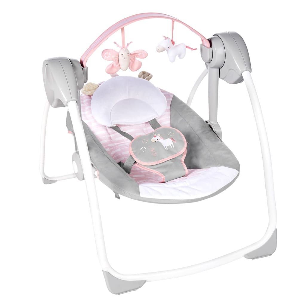 Ingenuity Tragbare Babywippe Comfort 2 Go Flora the Unicorn