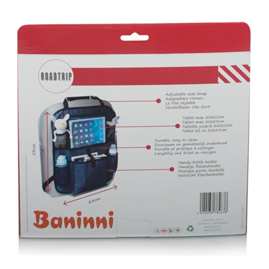 Baninni Tablet Rücksitz Organizer Astuto Schwarz BNCSA006-BK