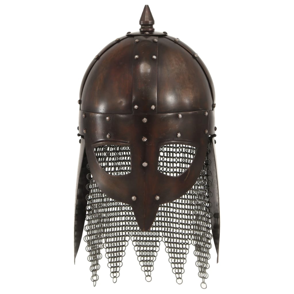 vidaXL Wikinger-Krieger-Helm Antik Replik für LARP Kupfern Stahl